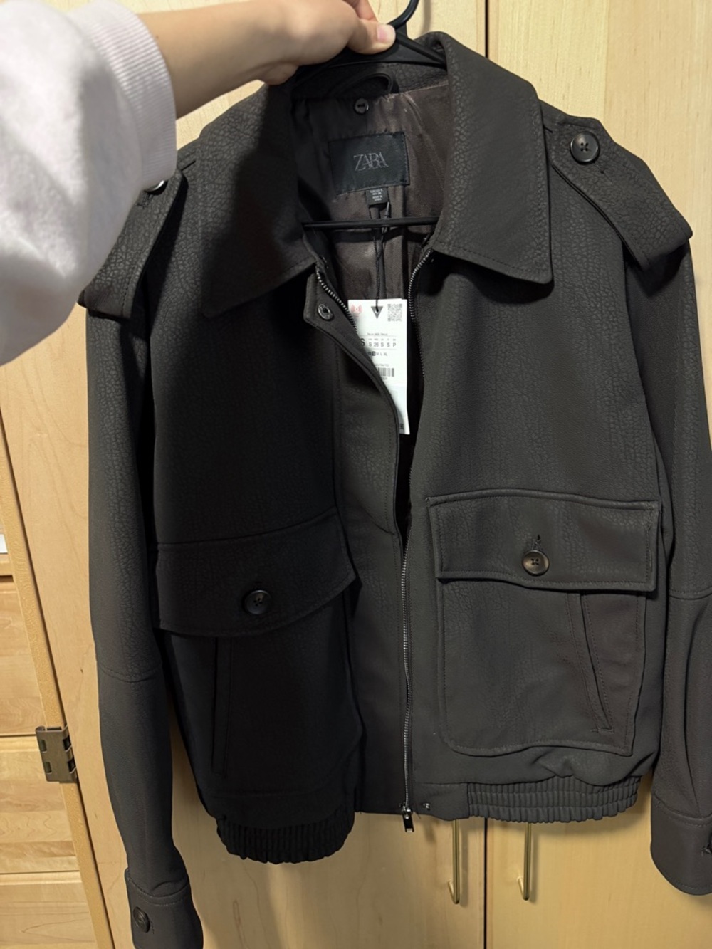 ZARA Dark Brown Women's Bomber Jacket - Picture 4 of 8